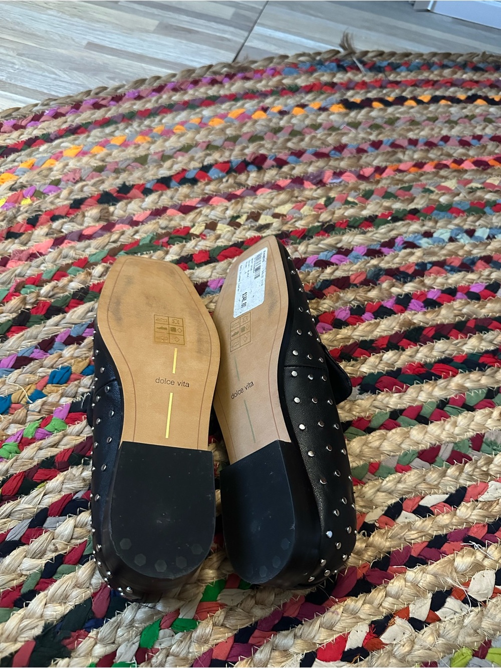 Dolce Vita Black Studded Leather Loafers